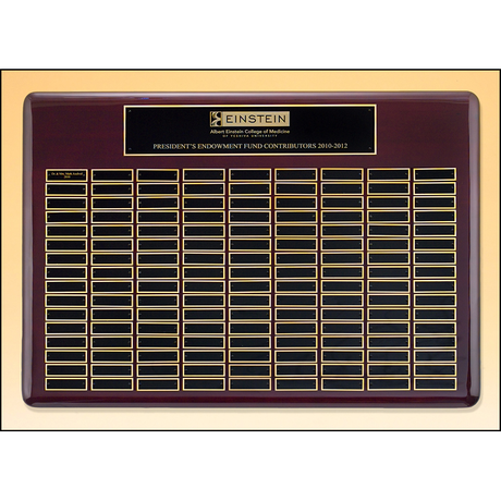 Roster Series perpetual plaque with rosewood piano-finish