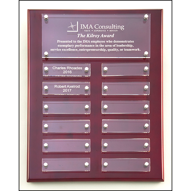 Rosewood High Gloss Perpetual Plaque with Acrylic Engraving Plates