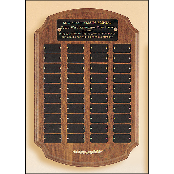 Perpetual plaque with 40 black brass plates.